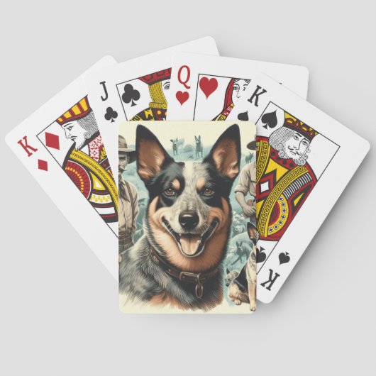  Australian Cattle Dog Illustratie Pokerkaarten (Achterkant)