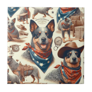 Australian Cattle Dog Illustratie Tegeltje