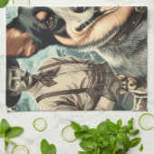  Australian Cattle Dog Illustratie Theedoek (Gevouwen)