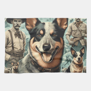  Australian Cattle Dog Illustratie Theedoek