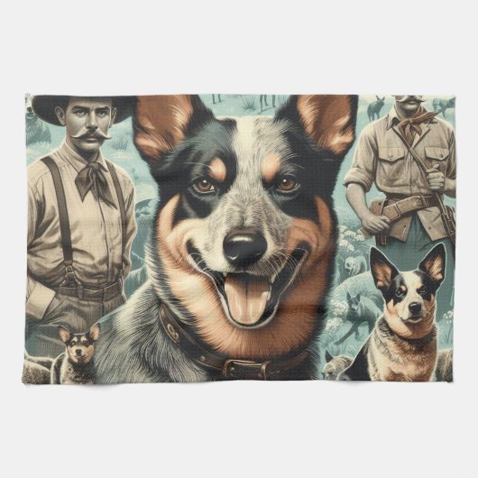  Australian Cattle Dog Illustratie Theedoek (Horizontaal)