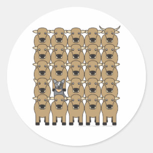 Australian Cattle Dog in Herd Ronde Sticker