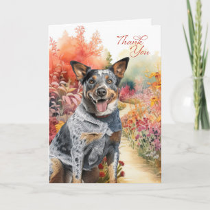 Australian Cattle Dog Kleurrijke Tuin Pad Bedankkaart