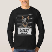 Australian Cattle Dog Mugshot Guilty Dog T-shirt (Voorkant)