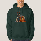 Australian Cattle Dog naast een Jack-O-Lantern Hoodie (Voorkant)