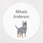 Australian Cattle Dog nom étanche étiquettes (Design 1)