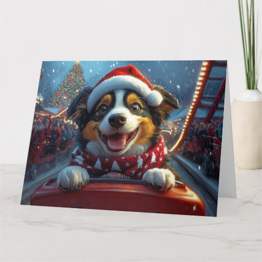 Australian Cattle Dog Roller Onderzetter Kerst Kaart (Voorkant)
