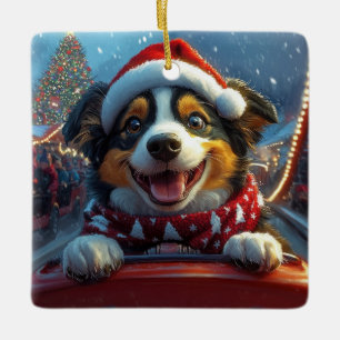 Australian Cattle Dog Roller Onderzetter Kerst Keramisch Ornament