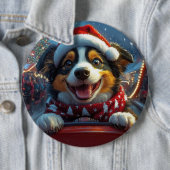 Australian Cattle Dog Roller Onderzetter Kerst Ronde Button 6,0 Cm (In situ)
