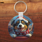 Australian Cattle Dog Roller Onderzetter Kerst Sleutelhanger (Voorkant)