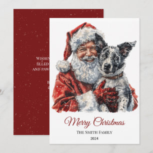 Australian Cattle Dog Santa Claus Kerstmis Feestdagenkaart