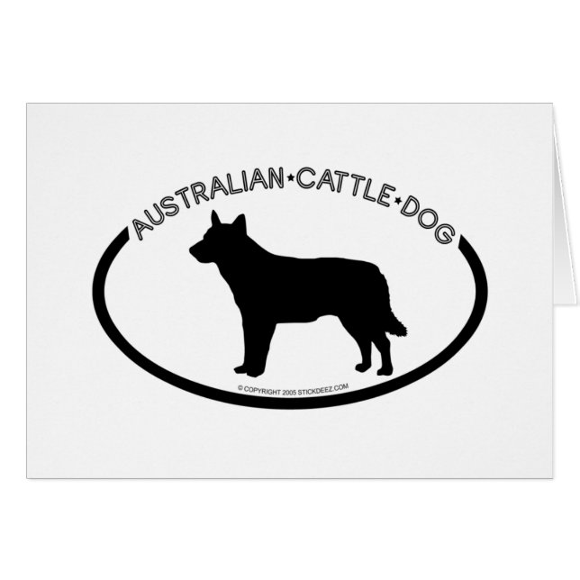 Australian Cattle Dog Silhouette Black Card (Voorkant Horizontaal)