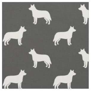 Australian Cattle Dog Silhouetten Wit en Grijs Stof