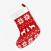 Australian Cattle Dog Silhouettes Pattern Heeler Kleine Kerstsok (Achterkant (Hangend))