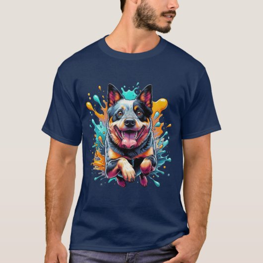 Australian Cattle Dog Splash van kleur T-shirt (Voorkant)