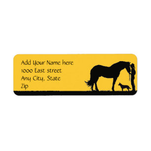 Australian Cattle Dog Sunset Silhouette Etiket