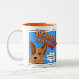 Australian Cattle Dog Super Hero Tweekleurige Koffiemok