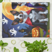 Australian Cattle Dogs Pumpkin Halloween Grappig Theedoek (Gevouwen)