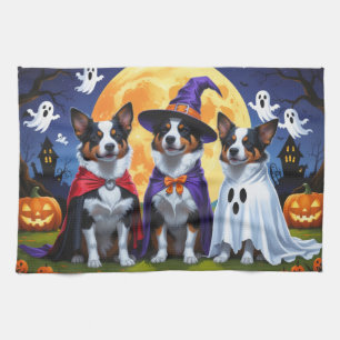 Australian Cattle Dogs Pumpkin Halloween Grappig Theedoek