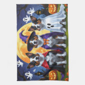 Australian Cattle Dogs Pumpkin Halloween Grappig Theedoek (Verticaal)