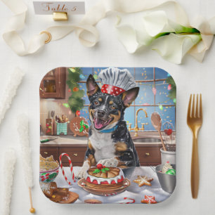 Australian Cattle Holiday Baking Feestelijke Kerst Papieren Bordje