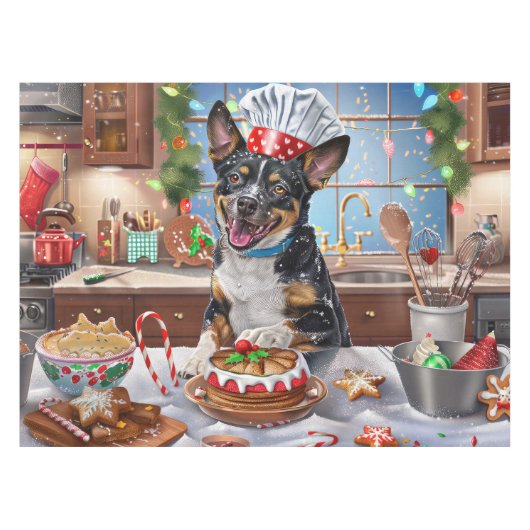 Australian Cattle Holiday Baking Feestelijke Kerst Tafelkleed (Voorkant (Horizontaal))