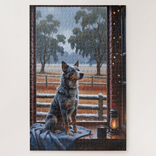 Australian Cattle With Christmas Lights Holiday Legpuzzel (Verticaal)