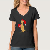 Australian Christmas Kangaroo with Santa Claus Elf T-shirt (Voorkant)