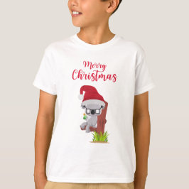 Australian Christmas Schattige Koala Drink ontwerp T-shirt