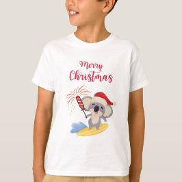 Australian Christmas Schattige Koala Surfing Desig T-shirt