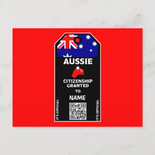 Australian Citizenship Party Felicitatie    Briefkaart