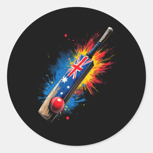 Australian Cricket T Ronde Sticker (Voorkant)