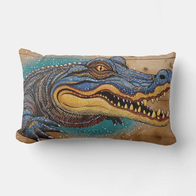 Australian Crocodile Art Design Kussen (Voorkant)
