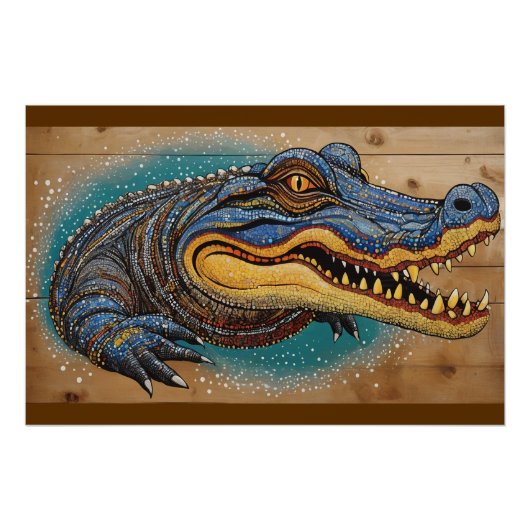 Australian Crocodile Art Design Perfect Poster (Voorkant)