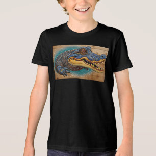 Australian Crocodile Art Design Tri-Blend Shirt