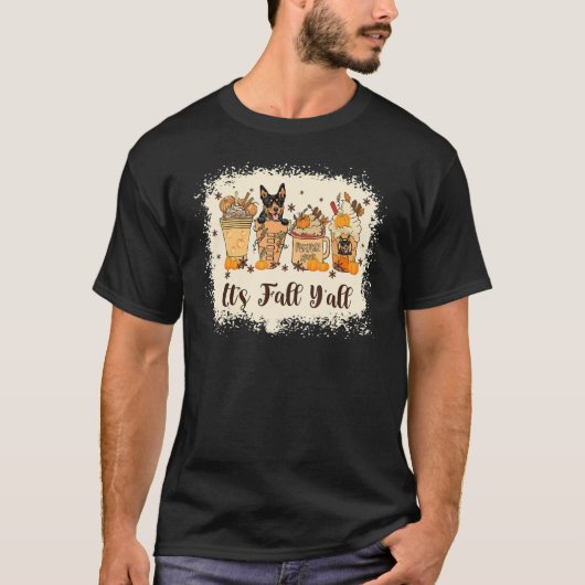 Australian Dog on Pumpkin Spice Latte Fall Autumn T-shirt (Voorkant)