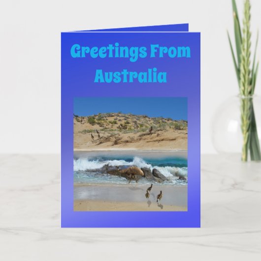 Australian Emu And Koala, Birthday Kaart (Voorkant)