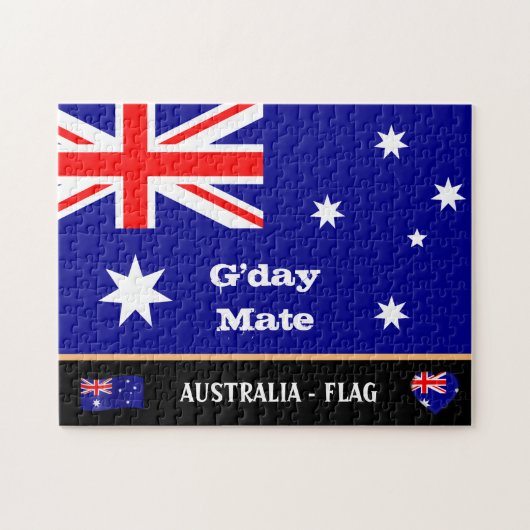 Australian Flag & G'day Mate puzzle / Australie (Horizontal)