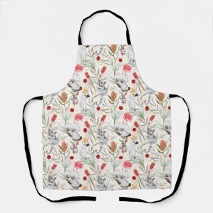 Australian Floral Pattern Koalas Possum Cockatoos Schort