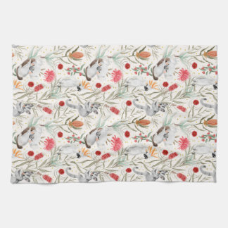 Australian Floral Pattern Koalas Possum Cockatoos Theedoek