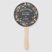 Australian Flowers Rustic Wedding Welcome Gray Handwaaier (Achterkant)