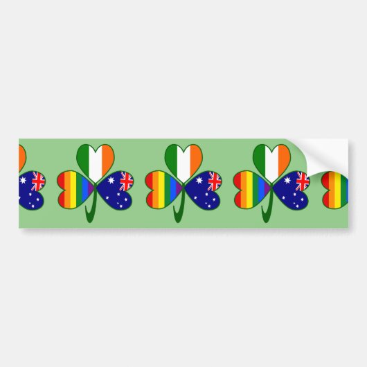 Australian Irish Gay Pride Shamrock Bumpersticker (Voorkant)