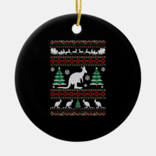 Australian Kangaroo Ugly Kerstshirt Keramisch Ornament