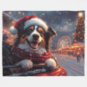 Australian Kelpie Dog Roller Onderzetter Christmas Fleece Deken (Voorkant (Horizontaal))
