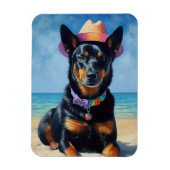 Australian Kelpie op het strand, hondenliefhebbers Magneet (Verticaal)