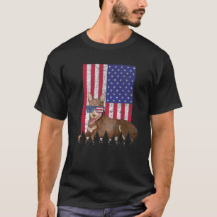Australian Kelpie Patriotic Dog USA Pride American T-shirt