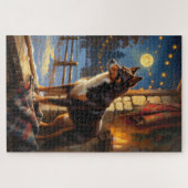 Australian Kelpie With Christmas Lights Holiday Legpuzzel (Horizontaal)