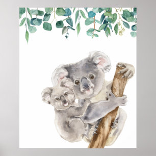 Australian Koala Moeder en Baby Nursery Poster