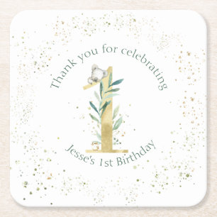 Australian Koala Vierkante Kartonnen Onderzetter