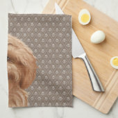 Australian Labradole Goldendole Beige Theedoek (Quarter Fold)